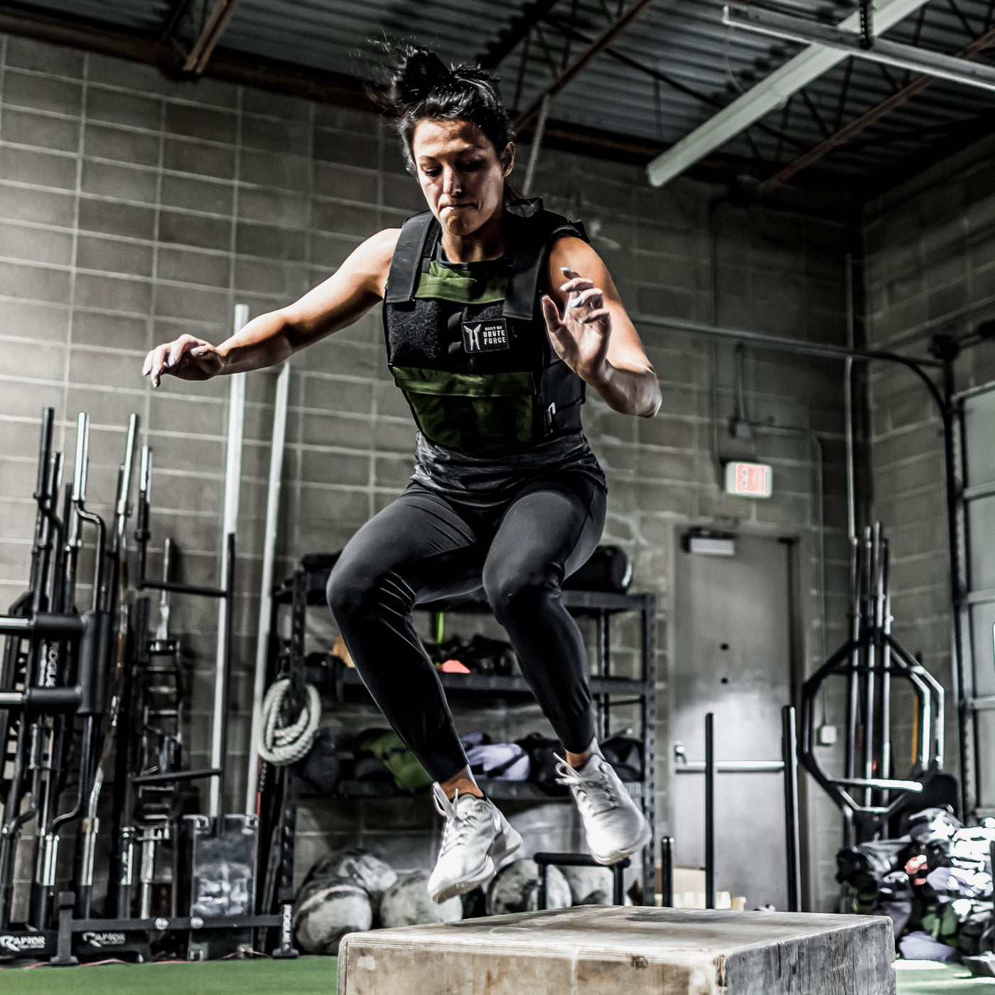 Brute Force Weighted Vest Box Jump