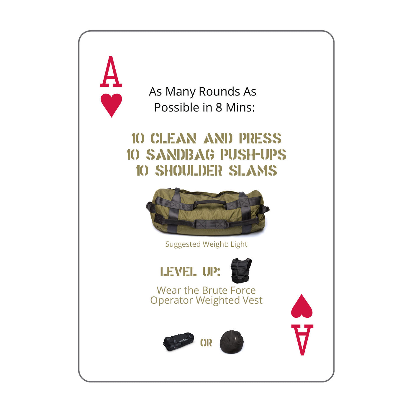 SandDeck Workout Playing Cards - Ace of Hearts